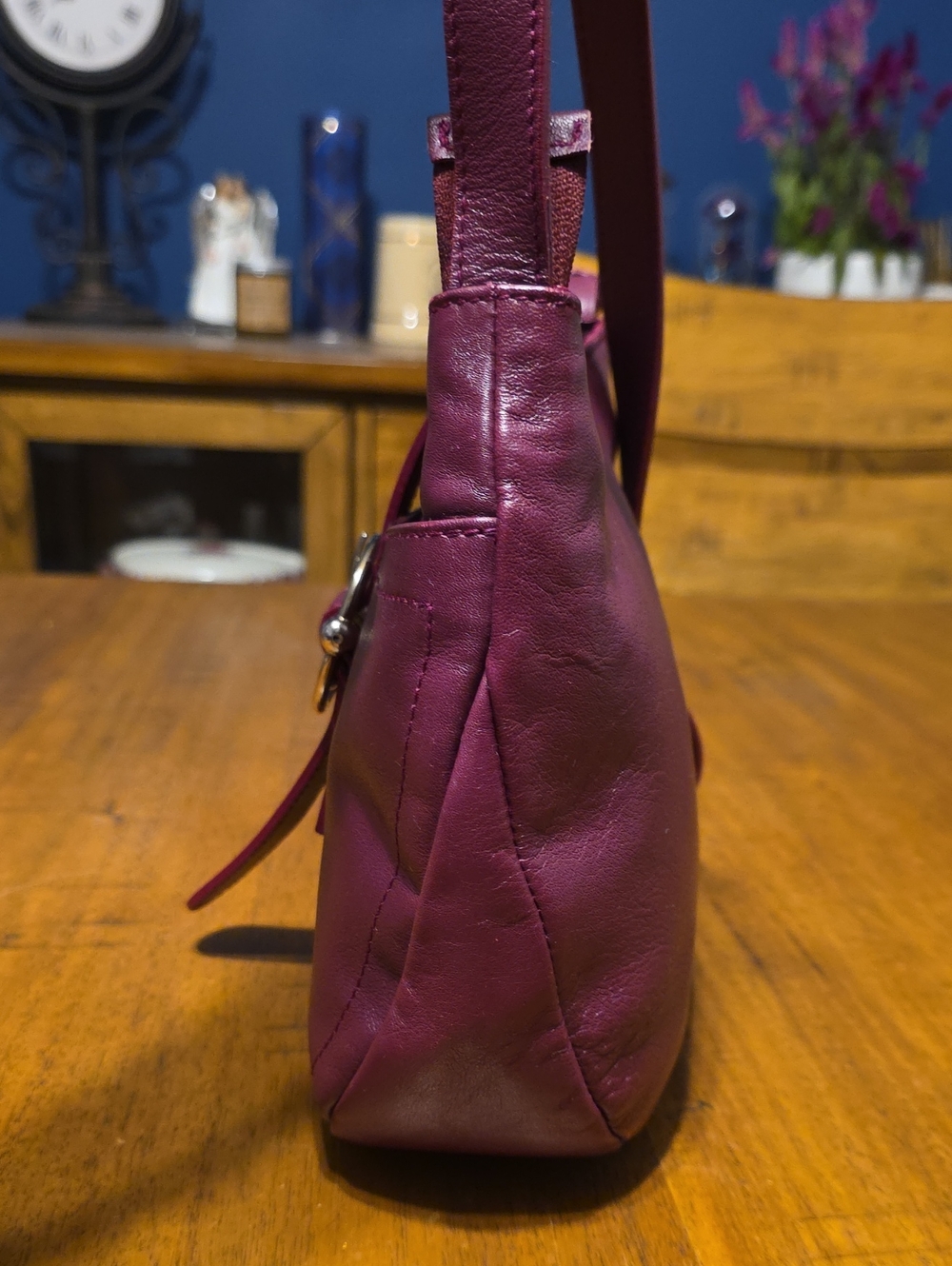 Low start Furla Vintage, Made in Italy, Burgundy Leather, XXth Century. IN EUC - Picture 6 of 15